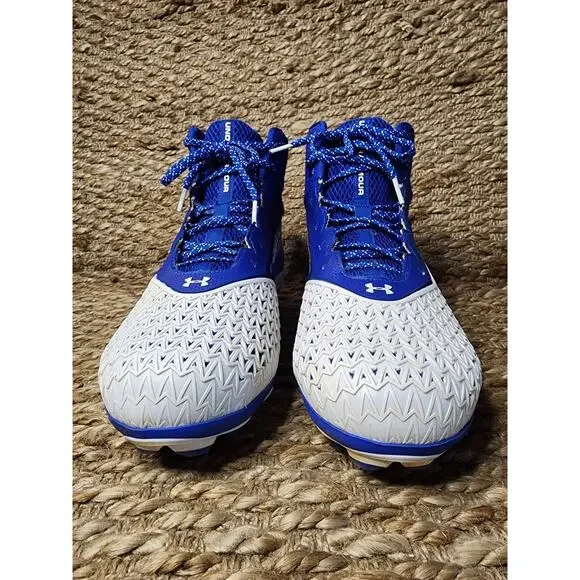 Under Armour Men's S 14 Team Hammer MR Football Cleats Blue White Athletic